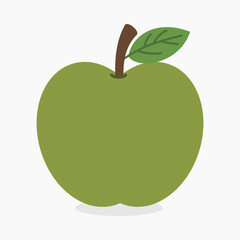 Green apple vector illustration isolated on white background