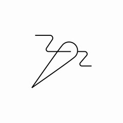Fototapeta premium thread the needle icon sign vector