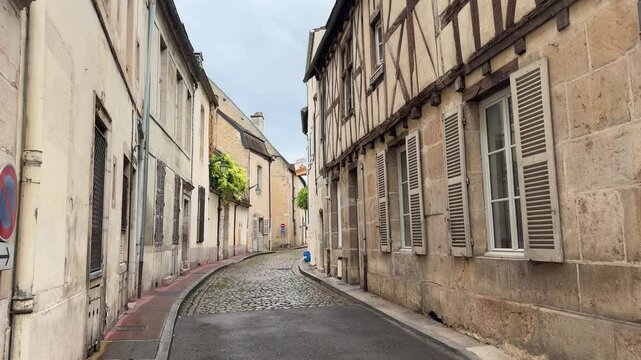 Narrow street in centre of Beaune, Burgundy, France