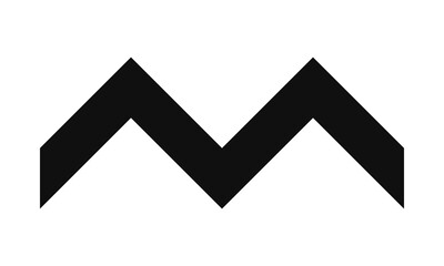 Upward Double Chevron Stripe Silhouette Icon