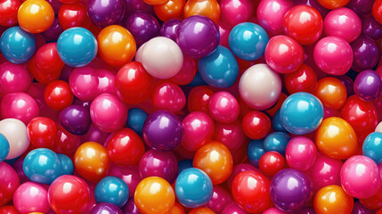 A bunch of colorful balls are piled up seamless pattern