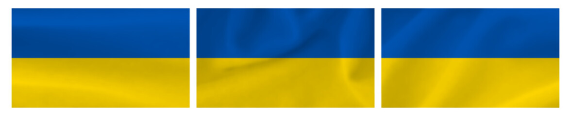 Set of Ukrainian national flags