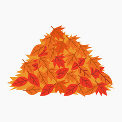 Autumn leaf pile vector illustration isolated on white background