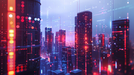 Future Business Horizons: A Glimpse into Enhanced Efficiency and Profitability with AI, Blockchain, and AR in a Clean, Minimalist Tech Showcase