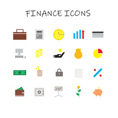 20 set Finance Flat Icons