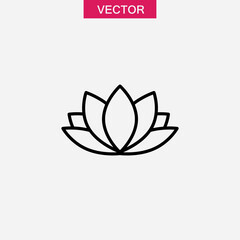 Fototapeta premium Lotus flower line icon. vector Aromatherapy and spa therapy linear illustration for web and app..eps