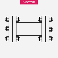 Pipe Flange line icon, simple flat black linear illustration for web and app..eps
