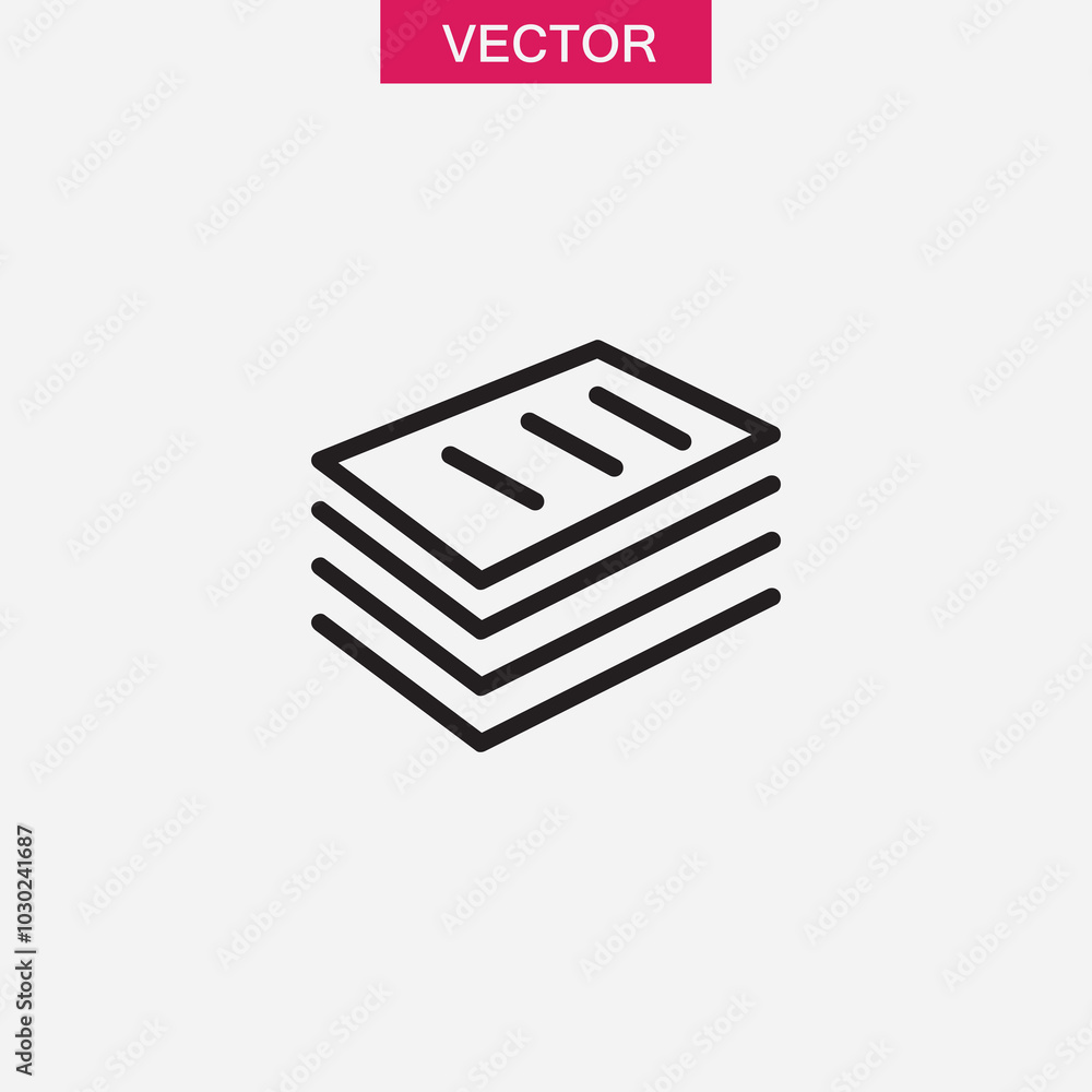 Aufkleber stack of paper line icon. simple flat black linear illustration for web and app..eps