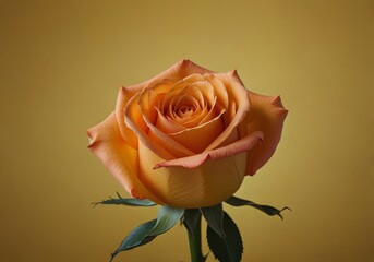 orange rose on yellow background