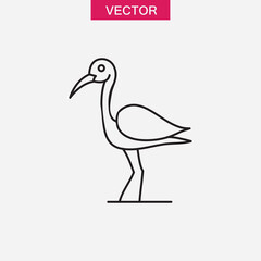 Stork bird line icon.vector simple linear illustration for web and app..eps