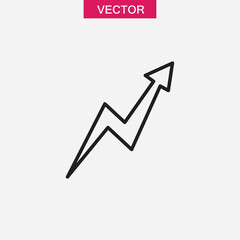 Zig-Zag up arrow icon, grow up arrow icon vector flat simple linear illustration for web and app..eps