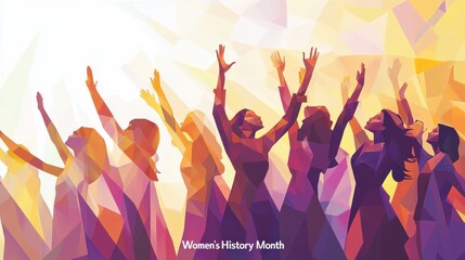 Women’s History Month Celebration Illustration With Silhouettes
