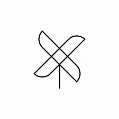 pinwheel x icon sign vector