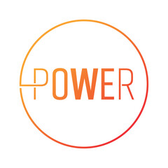 Power concept in circle. power logo power concept for the world of industry, sports, science, education