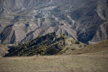 An old village in the mountains of Dagestan in the Caucasus