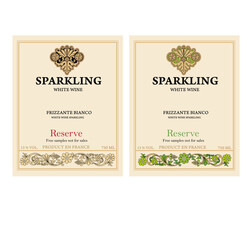 WINE LABEL ITALIAN FOOD AND DRINKS DECORATIVE STICKER FOR AMARONE, PROSECCO, CHIANTI, VALPOLICELLA,PRIMITIVE AND SPARKLING WINE
