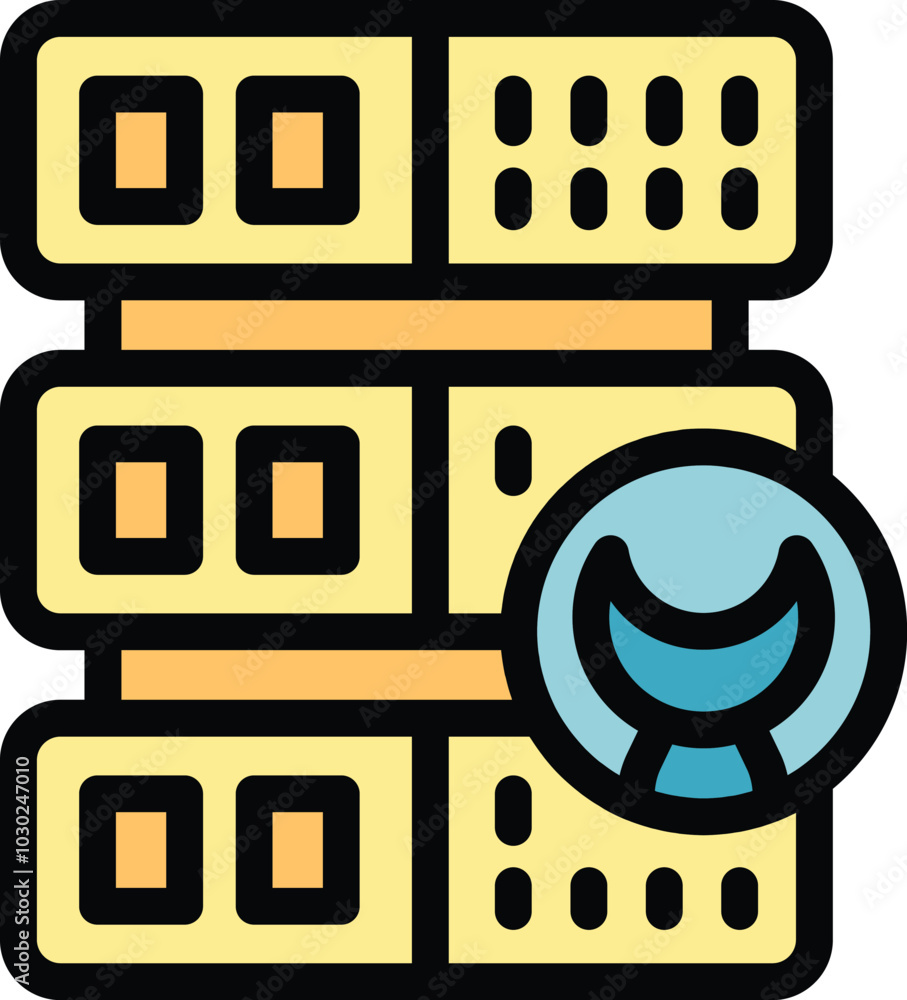 Poster artificial intelligence managing a server room, ensuring optimal performance and data security