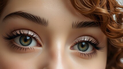 Fototapeta premium anime style, beautiful woman's eyelashes. curly and shiny eyelashes.