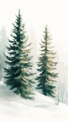 Obraz premium Whispering Pines, Evergreen trees