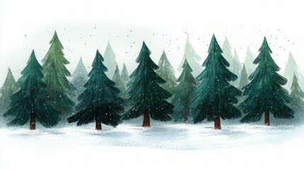 Obraz premium Whispering Pines, Evergreen trees