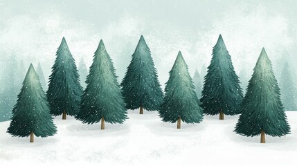 Obraz premium Whispering Pines, Evergreen trees