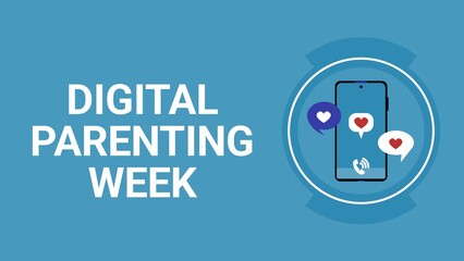 Digital Parenting Week web banner design illustration 