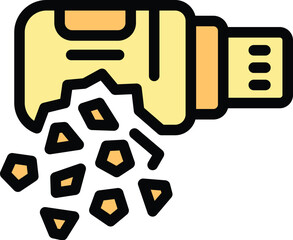 Obraz premium Ice crusher is breaking ice into small pieces, perfect for making refreshing cocktails and drinks