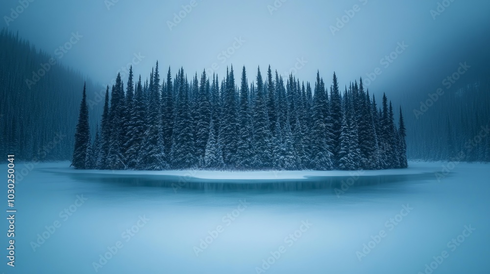 Poster The Emerald Wall, Evergreen trees