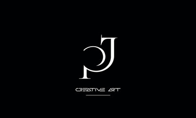 JP, PJ, J, P abstract letters logo monogram