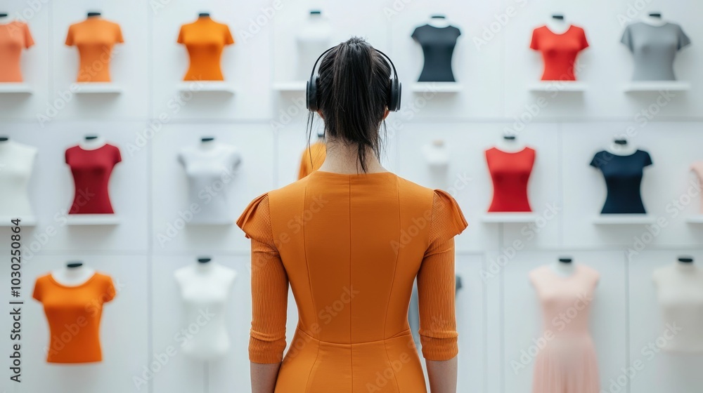 Poster fashion designer utilizing cutting edge technology to explore and experiment with innovative virtual