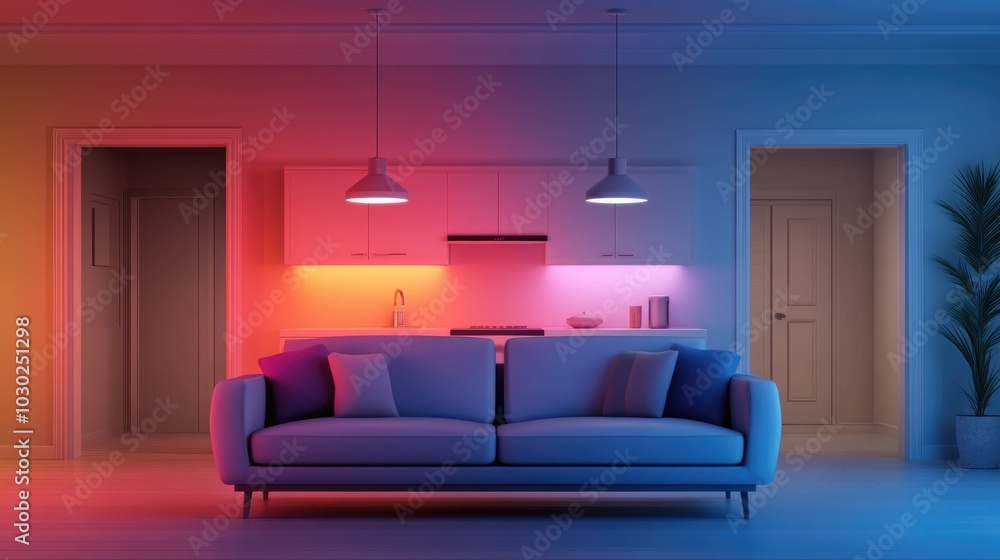 Poster showcasing the power of ai driven interior design optimization this image presents a modern vibrant 