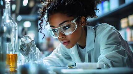 A scientist with a passion for learning is working diligently to find a cure in her lab