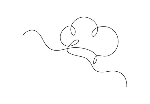 recommend clip art: Chef hat in one continuous line drawing vector illustration