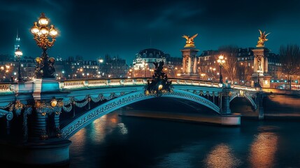 Obraz premium The Alexandre III Bridge in Paris, France.