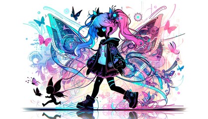 Anime cartoon style cute cartoon