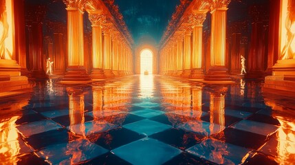 Obraz premium Virtual Reality Overlay of Borghese Interiors