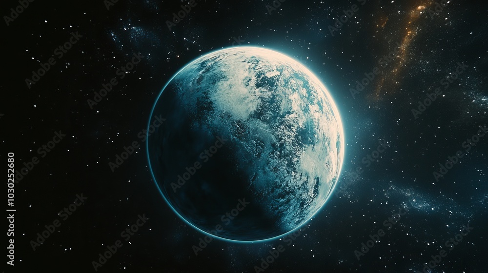 Wall mural an image depicting a planet in outer space.