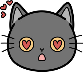 Cute gray cat in love