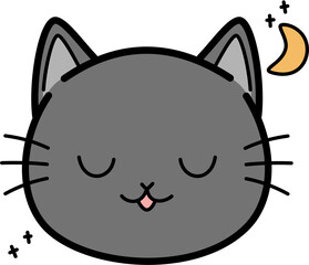 Cute gray cat sleepy