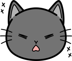 Cute gray cat stunned