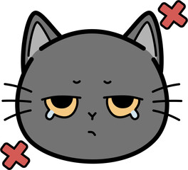 Cute gray cat Very sad