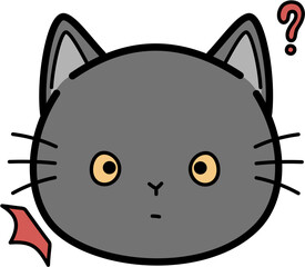 Cute gray cat surprised