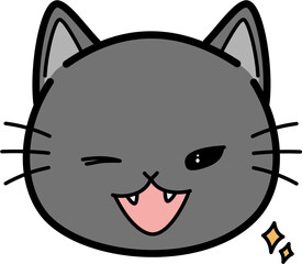 Cute gray cat wink