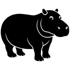 hippopotamus cartoon isolated on white