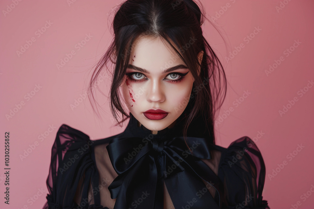 Poster autumn halloween mysterious character created with generative ai