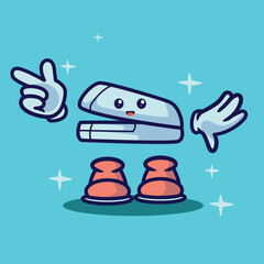 Obraz premium vector school equipment doodle character illustration