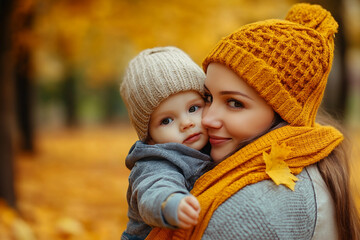 Amazing wonderful autumn season, people admiring golden fall colors outdoors, Generative AI
