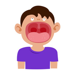 boy cold. influenza virus infection disease symptoms concept