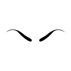 Brows icon vector. Eyebrow illustration sign. Forehead symbol or logo.