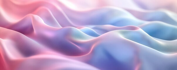 Obraz premium Colorful pastel fabric folds creating a soft and dreamy abstract background with gentle gradients in pink, blue, and orange hues
